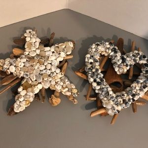 Driftwood Pebble Art Star Heart